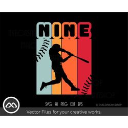 Baseball SVG 9th birthday - baseball svg, softball svg, baseball clipart, sports svg, baseball shirt svg, digital files