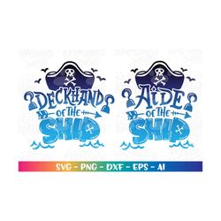Aide of the Ship SVG Deckhand of the Ship Pirate theme hat adult back to school first day cut file Cricut Silhouette Dow