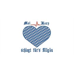 Embroidery file Mei Herz schlogt for it Allgu 2 sizes 10x10 13x18 frame costumes mountains Bavaria Upper Bavaria heartbe