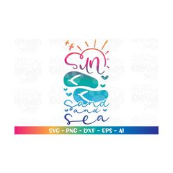 Sun Sand and Sea SVG beach quote saying svg decal print shirt cut  cutting files Cricut Silhouette Instant Download vect