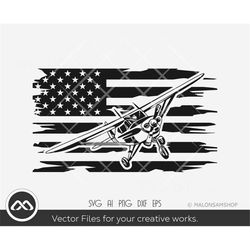 Small Plane SVG Us flag - Airplane svg, airplane pilot svg, airplane clipart, airplane png, dxf, eps