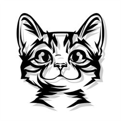 Cat SVG, Digital file Cat for printing on T-shirts, File for paper cutting, Eps, PNG, Dxf, Cat clip art
