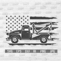 Tow Truck Svg | US Tow truck Svg | Tow truck Clipart | Towing Truck Svg | Tow truck Cut File | US Towing Truck Clipart |