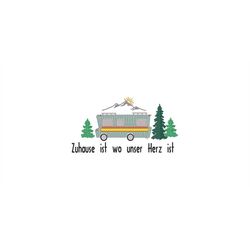 Embroidery file Home is where the heart is 3 sizes, 13x18, 16x26 and 20x30 frame Camping Camper Campsite Outdoor Motorho