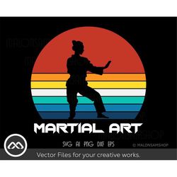 Martial Art SVG Retro Girl - martial arts svg, karate svg, taekwondo svg, karate vector, karate mom svg for lovers