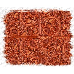 Tooled Leather Background Png Sublimation Design, Tooled Leather Png, Western Background Png,Western Png Sublimation Des