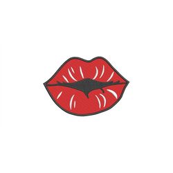 Embroidery file Kissmund2 4 sizes 7x5 10x10 13x9 and 13x18 Machine Embroidery Kiss mouth Kissing Lips Kiss