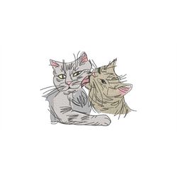 Embroidery file 2 cats 2 sizes 10x10 13x18 machine embroidery animals claws paw