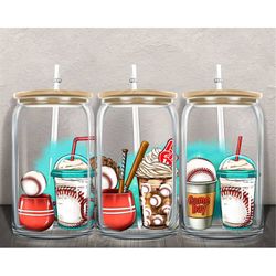 Baseball coffee cups 16oz libbey glass png sublimation design download, sport coffee cups png, game day png, sublimate d