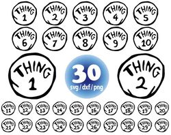 Thing 1 Thing 2 svg, Thing One svg, Thing Two svg, Dr Seuss svg, Thing Family svg