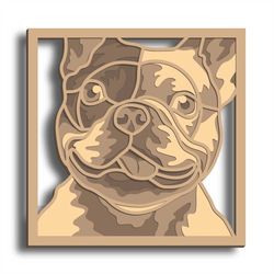French Bulldog Mandala 3D layered SVG, Digital file French Bulldog laser file, File for paper cutting, DXF, French Bulld