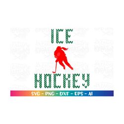 Ugly Sweater Ice Hockey Girl printable clipart iron on decal SVG cut files Cricut Silhouette Instant Download vector SVG
