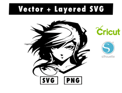 anime-minimalist-and-flat-logo svg and png files for cricut machine , anime svg , manga svg , Goku svg