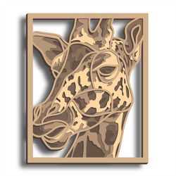 Giraffe Multilayer SVG, Digital file Giraffe Mandala 3D for cutting plywood, File for paper cutting, DXF, Dxf, Giraffe 3