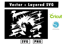 bleach-icon svg and png files for cricut machine , anime svg , manga svg , Goku svg
