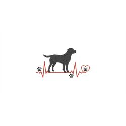 Embroidery File Heartbeat Labrador 13x18 Frame Machine Embroidery Animals Claws Paw Fur Nose Dog Heartbeat Pulse