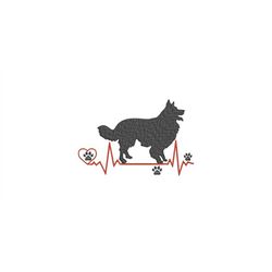 Embroidery File Heartbeat Border Collie 13x18 Frame Machine Embroidery Animals Claws Paw Dog Breed Pedigree Dog Herding