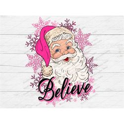Santa believe PNG, Santa Png, Christmas Png, Santa sublimation design download, Believe,Christmas,leopard,Pink,santa hat