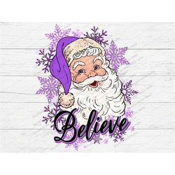 Santa believe PNG, Santa Png, Christmas Png, Santa sublimation design download, Believe,Christmas,leopard,purple,santa h