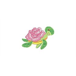 Embroidery file Turtle flowers machine embroidery in 3 sizes 10x10, 13x18