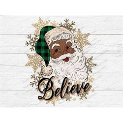 Santa believe PNG, Santa Png, Christmas Png, Black Santa, Santa sublimation design download, Believe,christmas,leopard,s