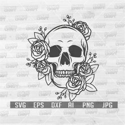 Floral Skull Svg | Skull Svg | Floral Svg | Flower Skull Svg | Skull Png | Skull Cutfile | Sugar Skull Svg |skull Clipar