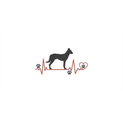 Embroidery file heartbeat Dutch shepherd 13x18 frame machine embroidery utility dog dog heartbeat Pulse dog breed breed