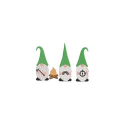 Embroidery File Adventure Gnome 2 Sizes 13x18, 16x26 cm Outdoor Equipment Campfire Binoculars