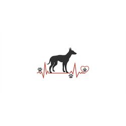 Embroidery file heartbeat Podenco Ibicenco 13x18 frame machine embroidery fur nose dog heartbeat Pulse dog breed breed d