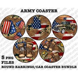 Army round coaster png bundle design,USA car coasters png,earrings bundle png,America png, Usa car coaster png, sublimat