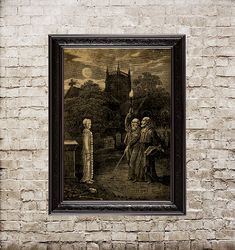 The Necromantic Ritual Of John Dee And Edward Kelly. Ghost Art Print. Magical Home Decor. Gift For Alchemist. 286.