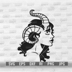 Mystical Girl svg | Lady with Torns Cutfile | Night Creature dxf | Wild Life Stencil | Beast Forest Fairy Clipart| Wilde