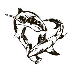 Shark SVG, Digital file Shark for printing on T-shirts, File for paper cutting, DXF, PNG, Dxf, Shark clip art
