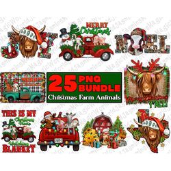 Christmas Farm Animals Bundle 25 PNG File,Christmas Bundle Png,Merry Christmas Png,Christmas Farm Animals Png,Farm Life