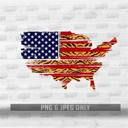 Distressed USA Tiger print | Png & Jpeg files only | USA Flag Distressed PNG | 4th of July Png | Tiger Usa Print | Ameri
