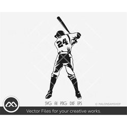 Baseball Player Silhouette SVG, baseball svg, baseball mom, svg cut file, png dxf eps, sports for lovers
