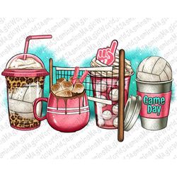 Volleyball Coffee Cups Png Sublimation Design, Volleyball Png, Sport Png, Coffee Love Png, Sport Coffee Cups Png, Game D