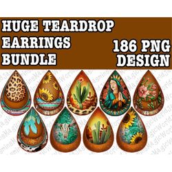 186 Teardrop Earring Designs Bundle PNG, Western Teardrop Earring,Christmas Teardrop Bundle,Teardrop Png,Sublimation Des