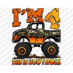 I am 4 This is How I Roll PNG, Third Birthday PNG,4 Years Old Clipart,Birthday Png,Birthday Boy Png,Birthday Sublimation