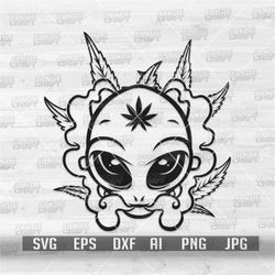 Alien Smoking Weed svg | Alien svg | Smoking Joint svg | Cannabis svg | Marijuana svg | 420 svg | Alien Shirt svg | Dope