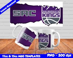 Kings Mug Design Png, Sublimate Mug Template, Kings Mug Wrap, Sublimate Basketball Design Png, Instant Download