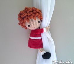 Annie - curtain tieback crochet PATTERN, right or left tieback pattern