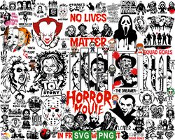 Horror Movie Halloween Svg Bundle, Halloween Characters Svg Png