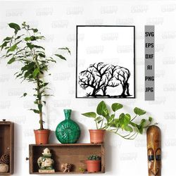 Buffalo Wall Art Tree Branches svg | Animal Twigs Clipart | Artwork Home Decors Cut File | Safari Animal Stencil | Wild