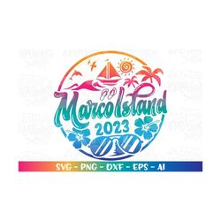 Marco Island svg Summer Beach emblem svg Gulf Florida vacation print decal iron on cut file silhouette cricut cameo down