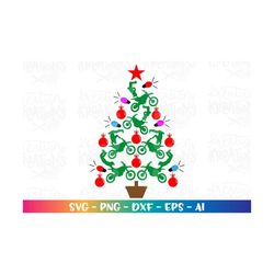 Dirt Bike Christmas Tree SVG Motorcross Christmas theme print iron on color Cut Files Cricut Silhouette Cameo Download