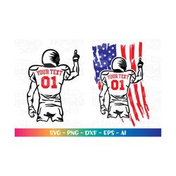 football player usa flag svg customize personalize name svg superball 2022 football print cut file cricut silhouette cam