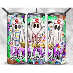 Boo Boo Crew Nurse Halloween Tumbler Png Sublimation Design, 20oz Skinny Tumbler Png, Halloween Tumbler Png, Ghost Tumbl