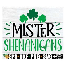 Mister Shenanigans, Kids St. Patrick's Day, St. Patrick's Day svg, Boy's St. Patrick's Day, Boys St. Paddy's Day,Funny S