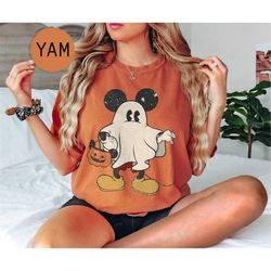 Vintage Mickey Ghost Comfort Colors Shirt, Mickey Spooky Shirt, Mickey's Not So Scary Shirt, Halloween Pumpkin Shirt, Mi